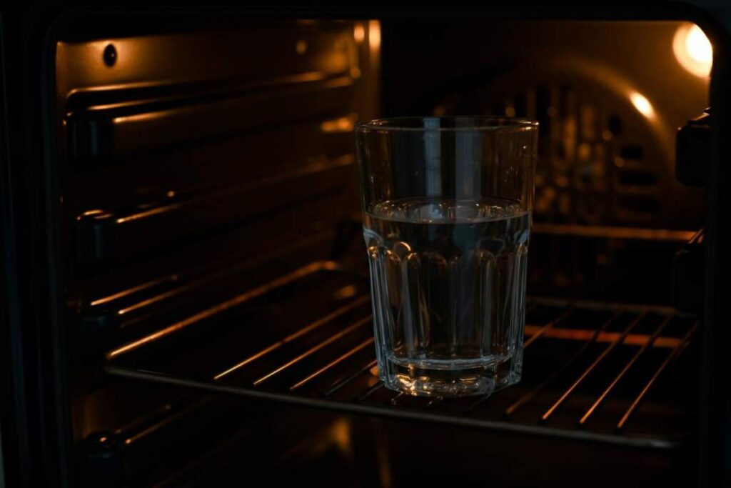Trucco bicchiere d'acqua nel forno
